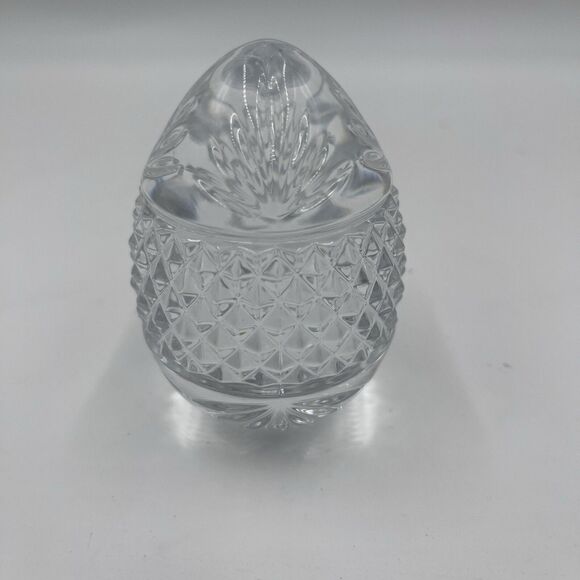 Made In France Cut Crystal Molded Design Glass Egg Shaped Paperweight 3.5” Heavy - Picture 7 of 15
